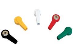 ECG ECG ACCESSORIES Adapters for disposable electrodes Adapters between clip electrodes and cables with 4 mm plug PG-922/4TR red PG-922/4TN black PG-922/4TV green PG-922/4TG yellow PG-922/4TB white