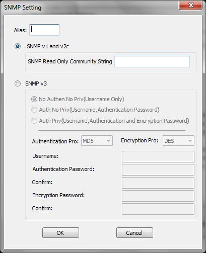 Users can configure the SNMP version in the device setting.