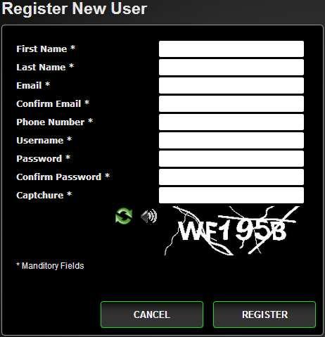 Getting Started 3.1.2.1 NEW USER REGISTRATION FORM NOTE: If the confirmation email for the DSEWebNet registration is not recieved, check the email s junk or spam email folder.
