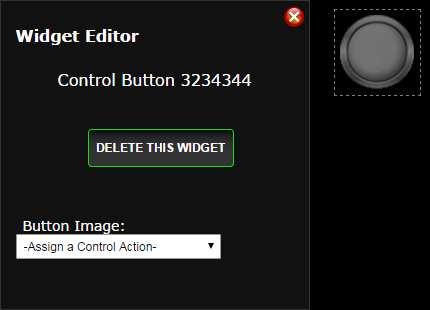 4.6.2.1 CONTROL BUTTON The Control Button widget allows the user to change the operating mode of the DSE Controller. Click to exit the editor and add another widget.