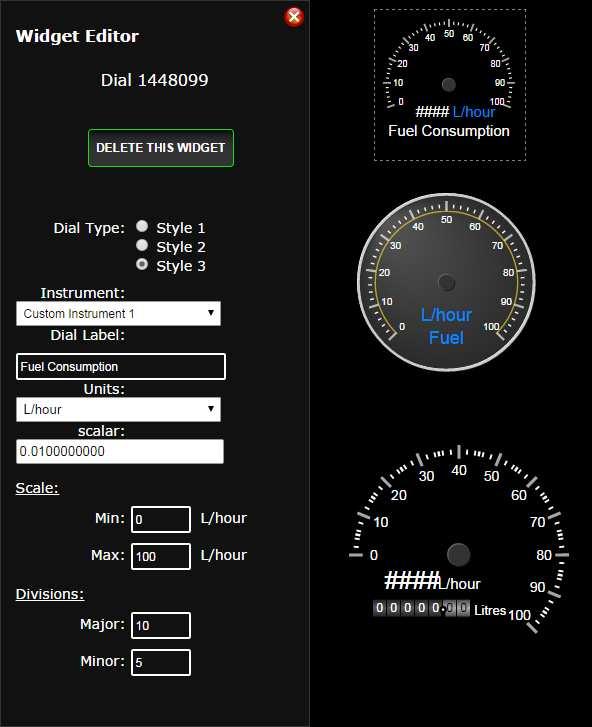 4.6.2.4 DIAL NOTE: Custom Instruments are only available if configured in the DSEGateway.