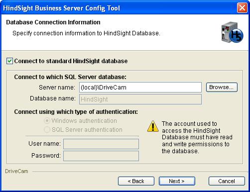 HINDSIGHT BUSINESS SERVER Install the HindSight Business Server Step 1 In the HindSight Setup window >> Backend tab >> click HindSight Business Server.
