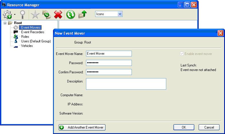 Create an account for the Event Mover using the HindSight Client The section on the following page describes installation of the HindSight Event Mover software.