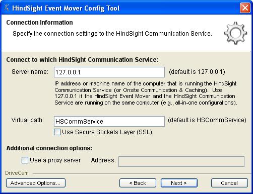 HINDSIGHT EVENT MOVER Install the HindSight Event Mover Step 1 In the HindSight Setup window >> Onsite tab >> click HindSight Event Mover.