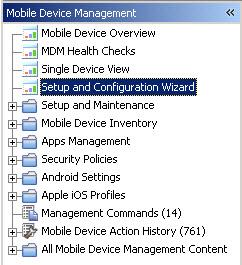 Setup and Configuration Wizard The Setup and Configuration wizard, located at the top of the MDM navigation tree, configures your management extenders to enable