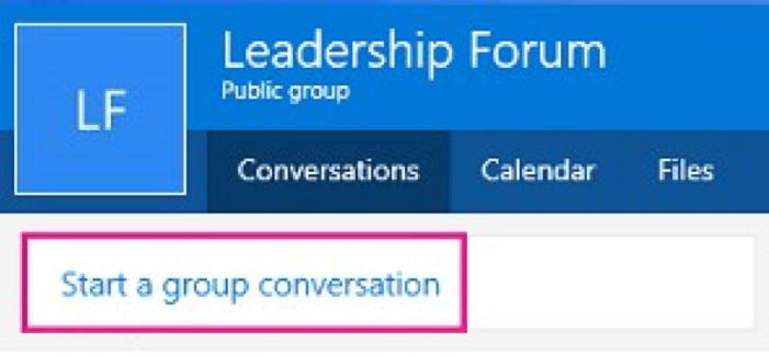 3. Select Start a group conversation. If guests are part of your group, you might see this message informing you that some recipients are outside of your organization.