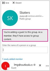 Be group owners View the global address list View all information on group member contact cards View membership of the group The group owner can revoke guest access at any time.