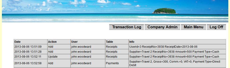 Data is automatically recorded for each receipt, and supplier transaction.