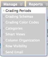 Associate Existing Items: Check this box to link all previously created columns with due dates falling in this range to your new Grading Period. 6. Click Submit. 7.
