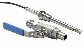 58) 7 (0.28) The MMT337 probe, with optional Swagelok connector, is ideal for tight spaces with a thread connection. The small probe is designed for integration into small diameter lines.