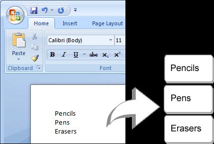 Choosing a Printer To print data from a word processor using Smart Paste 1. From your word processing program, copy the data you want to print as labels to the clipboard. 2.