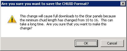 CHUID Format Editor Figure 36: Save Warning for CHUID Format 14. Click OK to confirm enabling the CHUID Format, or Cancel to cancel the process.