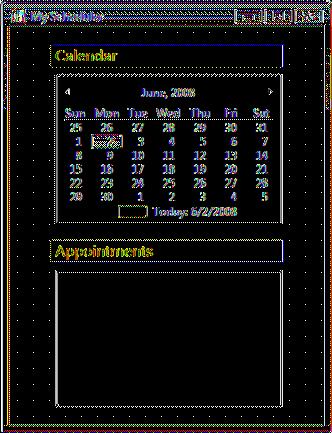 Exercises 5 2.9 (Calendar and Appointments GUI) Create the GUI for the calendar as shown in Fig.2.50. Label MonthCalendar Label RichTextBox Fig. 2.50 Calendar and appointments GUI.