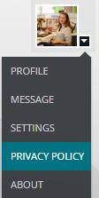 The Hub Tour of the Hub Profile Picture Drop-down Menu In the upper right corner of every screen, you see your profile picture. The drop-down menu next to your profile picture has several options.