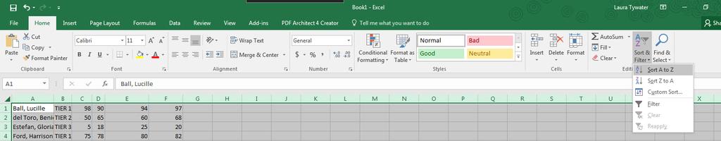 19 Go back to the Inservice Excel Spreadsheet workbook you ve created and click on Homeroom tab.