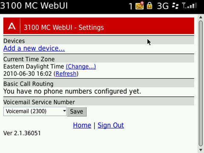 Configuring the Avaya 3100 MC - Web UI Adding a phone number or device After you access the Avaya 3100 MC - Web UI for the first time, you receive a prompt to add a phone number or device.