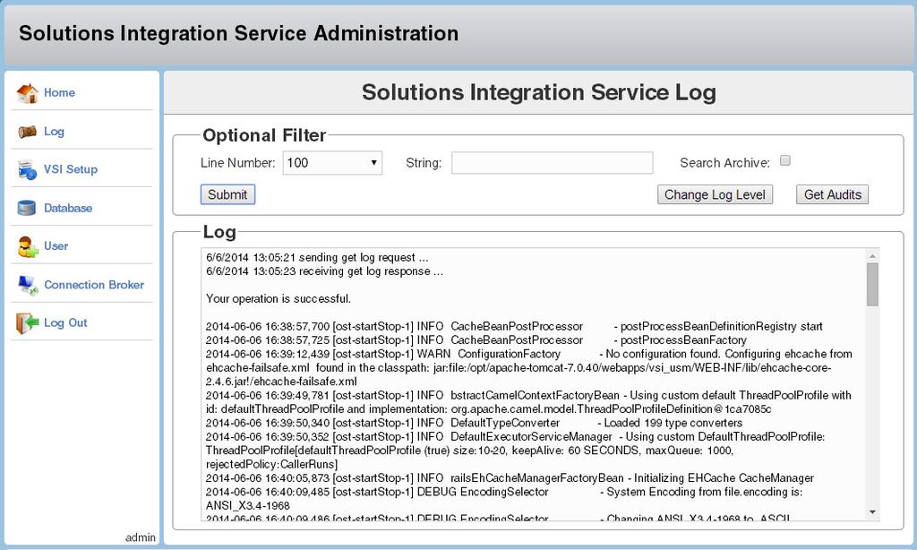 Configuring and Using the EMC Solutions Integration Service The log files are displayed, as shown in Figure 9.