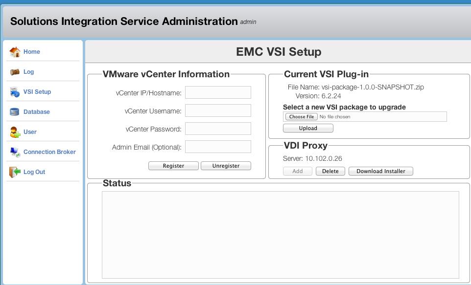 Configuring and Using the EMC Solutions Integration Service Installing the VDI web service proxy The VDI proxy application enables the provisioning of connection brokers by Solution Integration