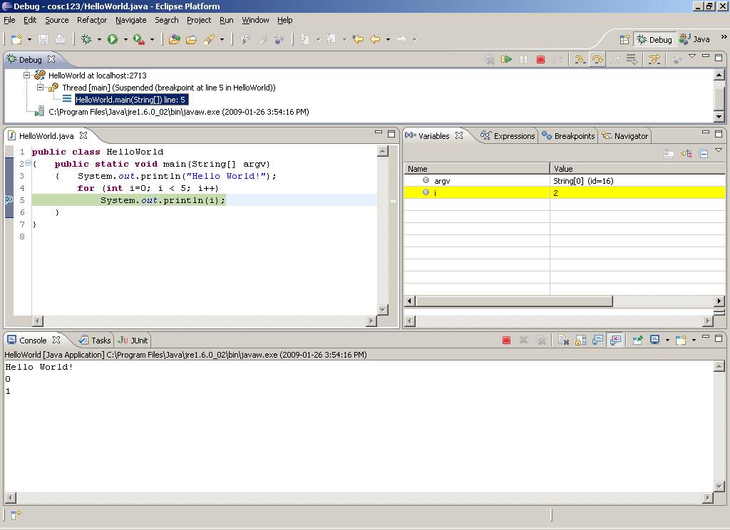 Eclipse Debugging and Breakpoints COSC 123 - Dr.