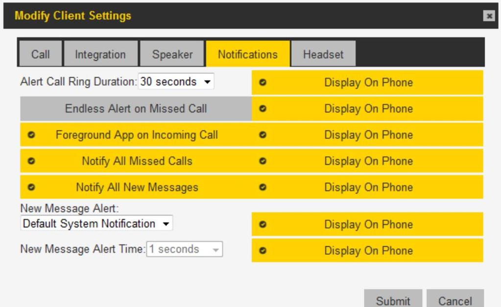PTT PRO ADMIN PORTAL Notifications Missed Call Incoming Call Notify All