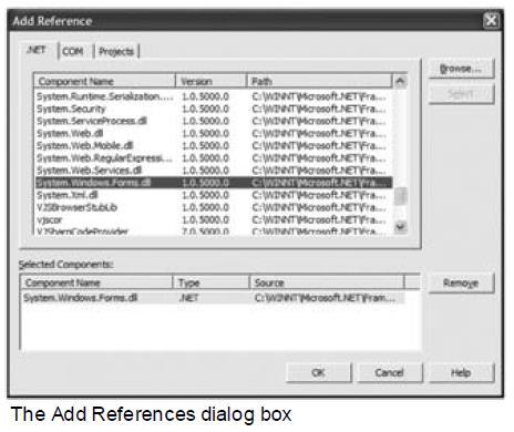 17 Referencing External Assemblies via VS.NET When you need to add external references (such as System.Windows.Forms.
