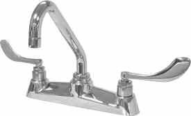 P0 Sink Fitting, Deck Mounted P0 Specification: Commercial grade sink fitting with " (0 mm) long swing spout featuring colour indexed -/" blade handles, Dial-ese cartridges and a.0 GPM (.