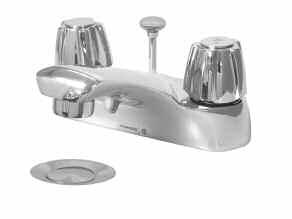P0 Lavatory Fitting, " With pop-up P0 Specification: Commercial grade " lavatory supply fitting complete with pop-up waste, -rib "H" and "C" indexed metal handles, Dial-ese cartridges, and a.0 GPM (.