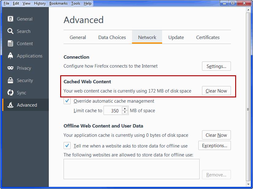 Managing the Five9 Plus Adapter for Microsoft Dynamics CRM Removing the Adapter Firefox: a. Click Tools > Options > Advanced > Network. b. Click Clear Now twice. c.