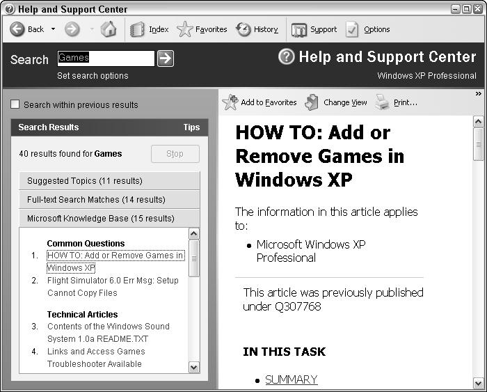 542362 Ch01.qxd 9/18/03 9:54 PM Page 31 Understanding Windows XP Basics 31 15 Figure 15-2: Error trying to access Microsoft Knowledge Base when not connected to the Internet.