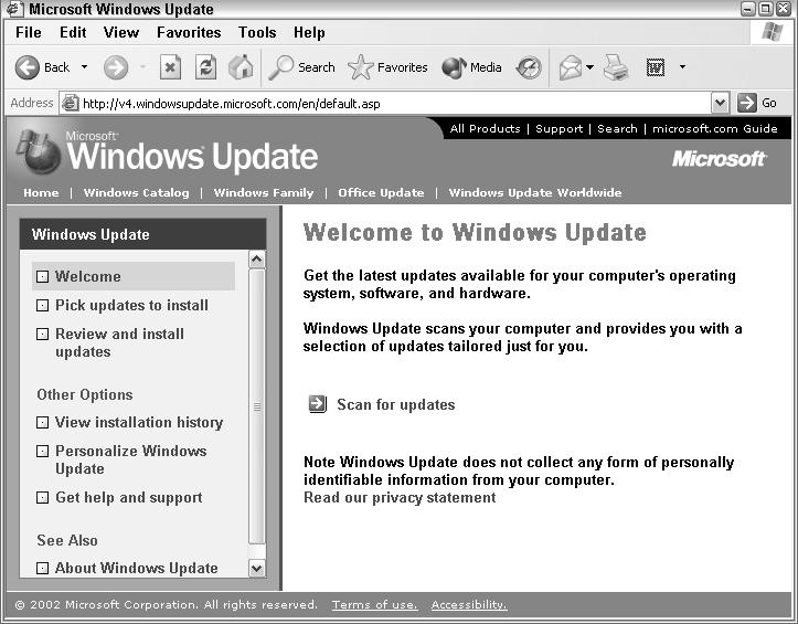 542362 Ch01.qxd 9/18/03 9:54 PM Page 36 18 See 17 if you would prefer to have Windows XP install updates automatically. 17 also shows you how to turn off automatic updates.