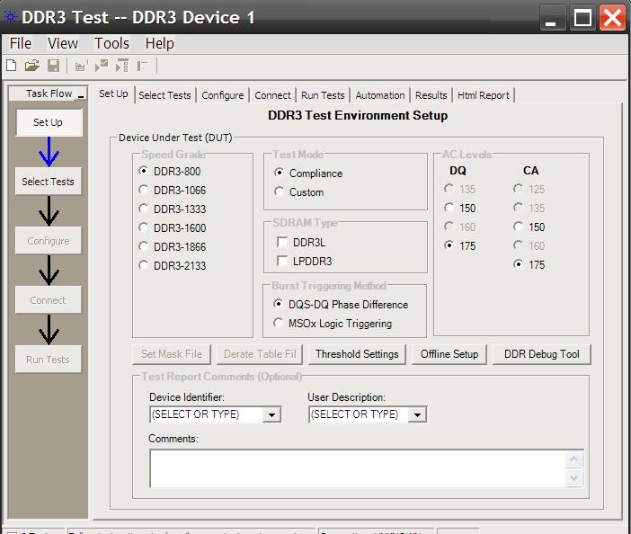 Easy test definition The test application enhances the usability of Agilent Infiniium oscilloscopes for testing DDR3 devices.