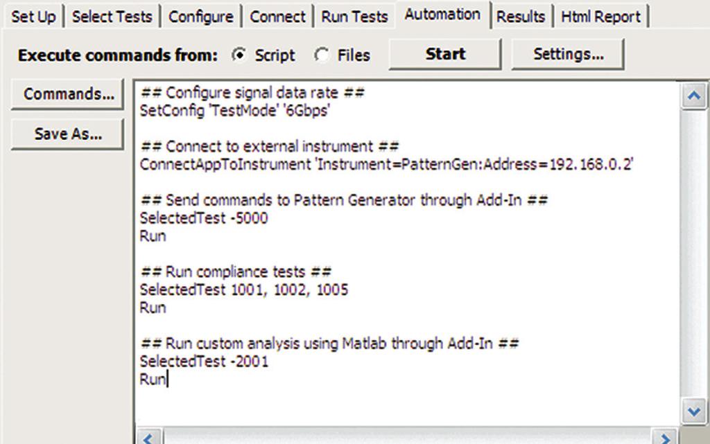 Automation You can completely automate execution of your application s tests and Add- Ins from a separate PC using the included N5452A Remote Interface feature (download free toolkit from www.agilent.