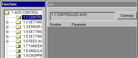 START UP Parameters for starting up CNC are displayed. Return button Terminates Funciton Setting and returns to the main menu. Example) 1.