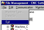 Starting the file management function To start the application, choose [Start] then [Programs] then [CNC Setting Tool] then [CNC
