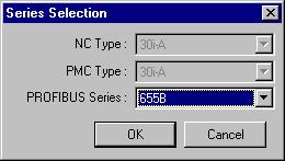 2.QUICK START PROFIBUS SETTING TOOL B-64174EN/01 4 When you click [OK] on the Data File screen, the PROFIBUS Series screen is displayed.