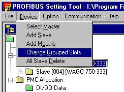 B-64174EN/01 PROFIBUS SETTING TOOL 3.OPERATION 3.2.14 Change Grouped Slots Screen This subsection describes the Change Grouped Slots screen.