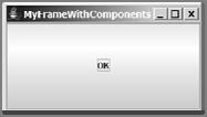 Adding Components into a Frame Title bar // Add a button into the frame frame.getcontentpane().