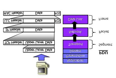 Data link layer The data link layer encapsulates the networklayer information in a PDU called a frame.