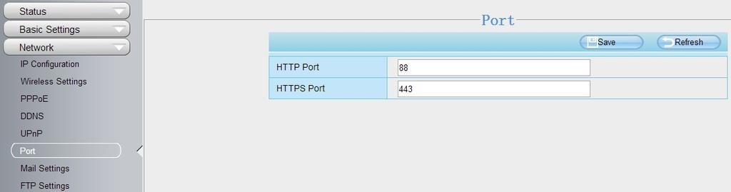 (2) https:// LAN IP + HTTPS Port NO. The default Https port no is 443. You can use the url to access the camera: https:// LAN IP + HTTPS port.