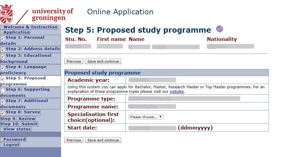 STEP 6: SUPPORTING DOCUMENTS Here you need to upload the required documents for your application. These can differ per programme.