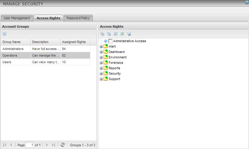 Chapter 8 Administrative Tasks Configuring Access Rights You can assign each group access rights to allow its users to perform certain actions in vcenter Operations Enterprise.
