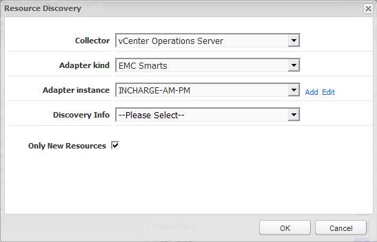 VMware vcenter Operations Enterprise Installation and Administration Guide 5 In the Adapter instance field, select the desired adapter instance. The window now appears.