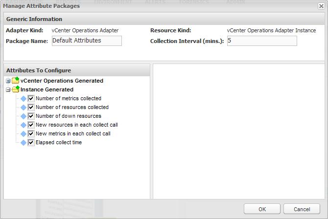 VMware vcenter Operations Enterprise Installation and Administration Guide 3 In the list that appears, select the attribute package you want to modify and click the Edit Selected Attribute Package