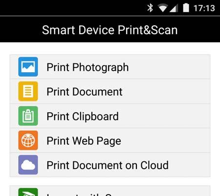 Register the printer to your apps 1. Select [Settings] in the main menu. 2. Select [Devices]. 3. Select [Search Devcs.]. 4. Tap [Host Nm./IP Addrs.