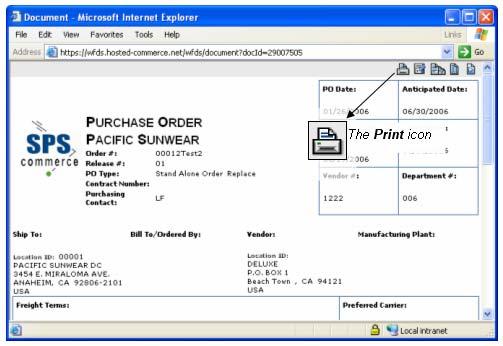 Printing from WebForms Whether you want to print a WebForms document or you need to print bar code labels, printing from WebForms is simple and convenient.