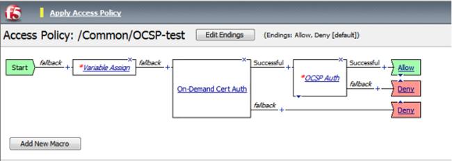 Authentication Concepts This adds the authentication server to the access policy. After adding the OCSP Auth agent to the access policy, update the agent to include a proper OCSP responder.