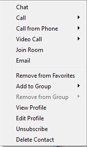 To access the menu: Right click on the contact You have many collaboration options.