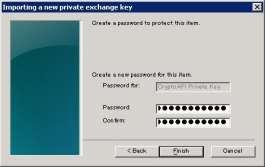(9) Specify the Key Protection Password Figure 1-127 Import the Client certificate (8) Create the Key Protection Password which will be required to log-in to Service Portal with Client