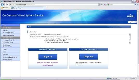 1.4.3 Log-in to Service Portal with Administrator s ID.