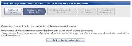 person, and then click Apply button. The mail which explains the next step is sent to the entered e-mail address.